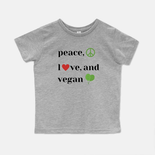 Peace, Love, and Vegan Toddler Tee