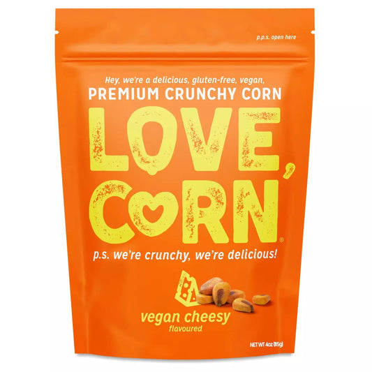 LOVE, CORN Crunchy Corn Snacks - Vegan Cheesy Flavor